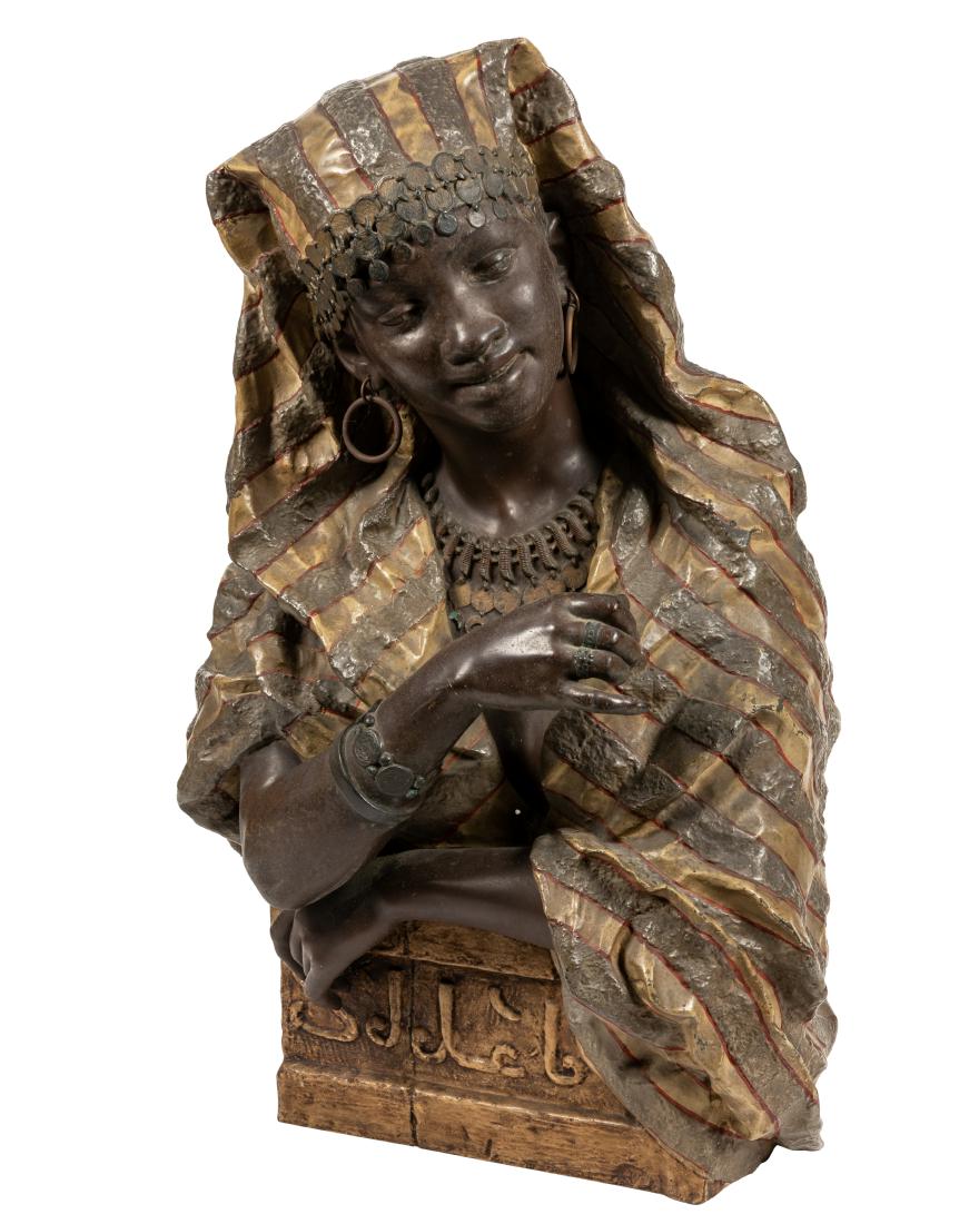 Cold Painted Bronze Nubian Girl (1 of 12)