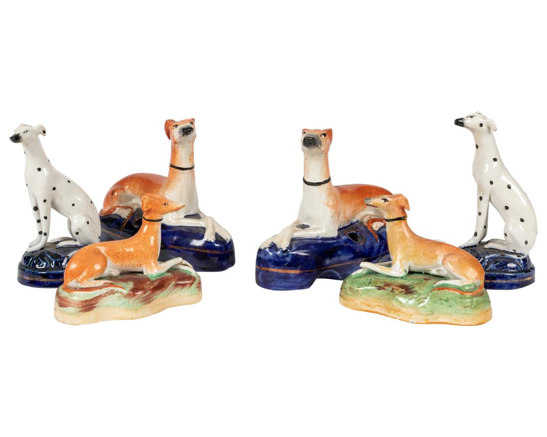 Stafforshire Dog 6 Piece Lot (1 of 1)