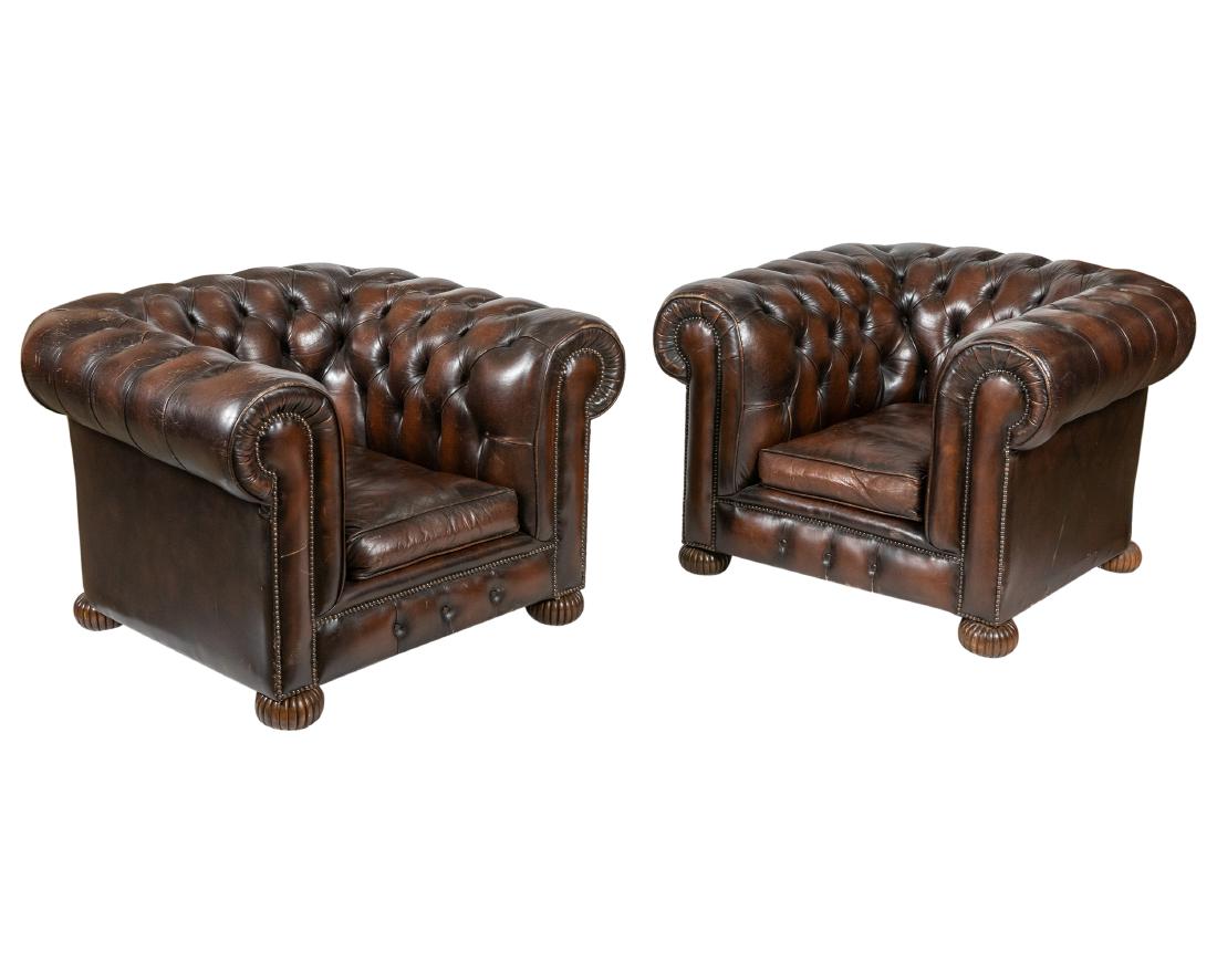 English Chesterfield Library Chairs (1 of 5)