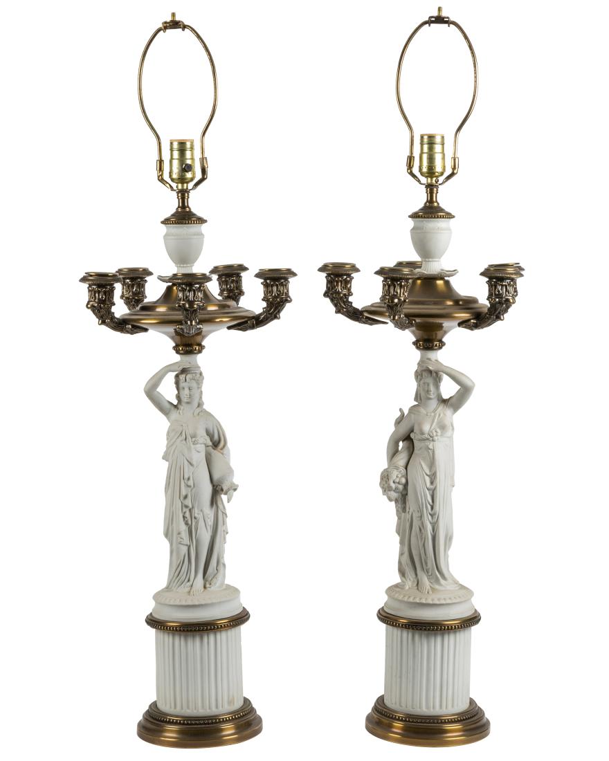 Figural Parian Candelabra Lamps (1 of 5)