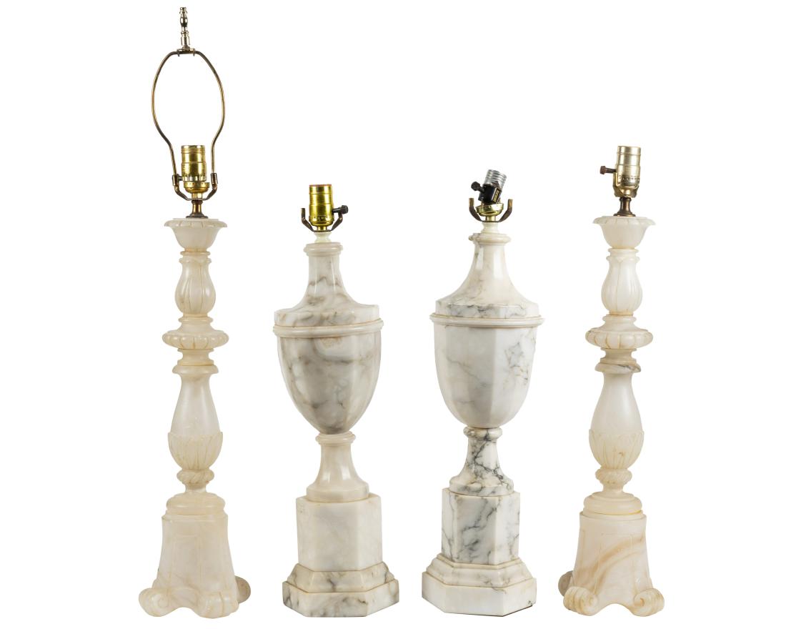 Two Pairs of Marble Lamps (1 of 3)