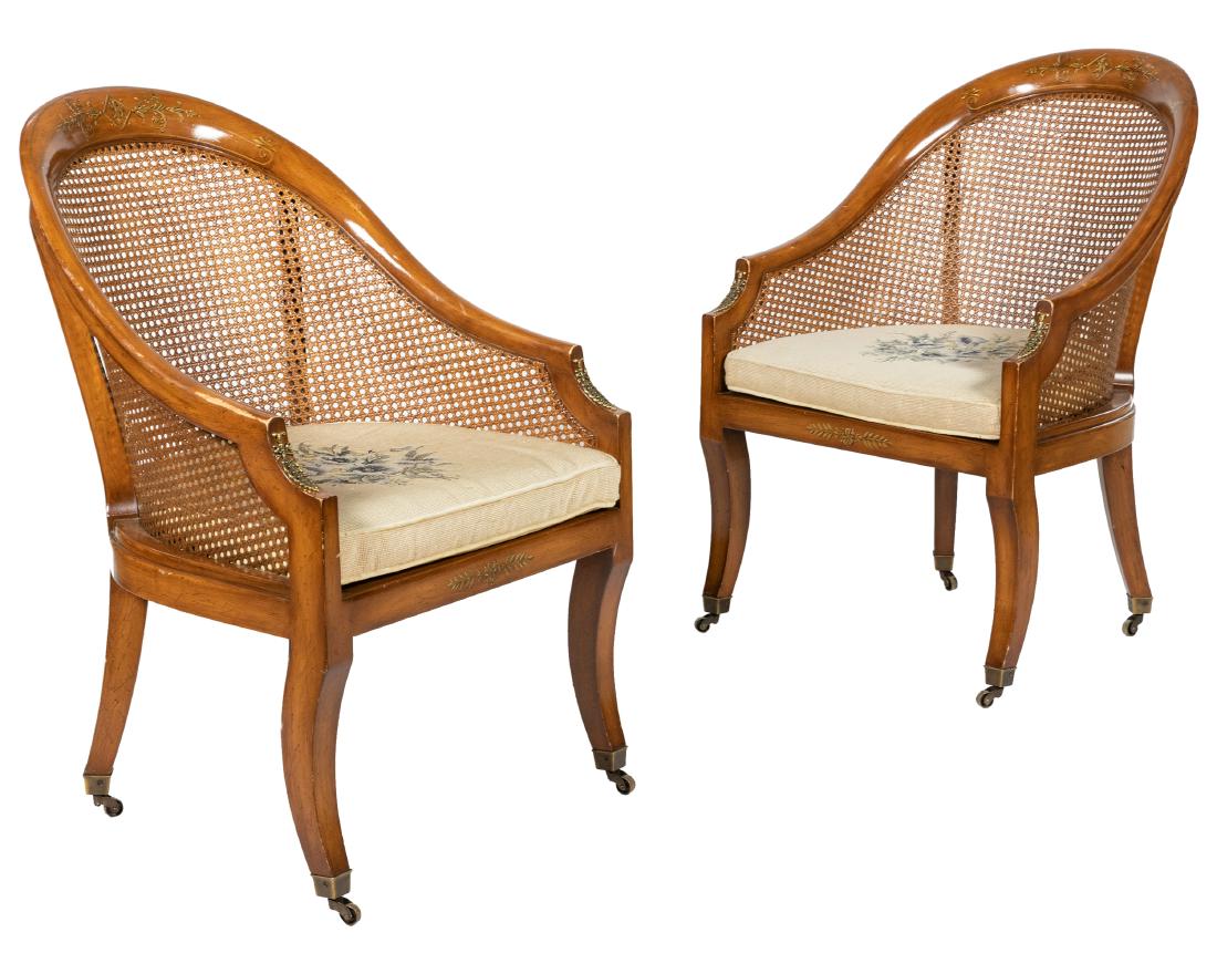 Pair Neoclassical Spoon Chairs (1 of 4)