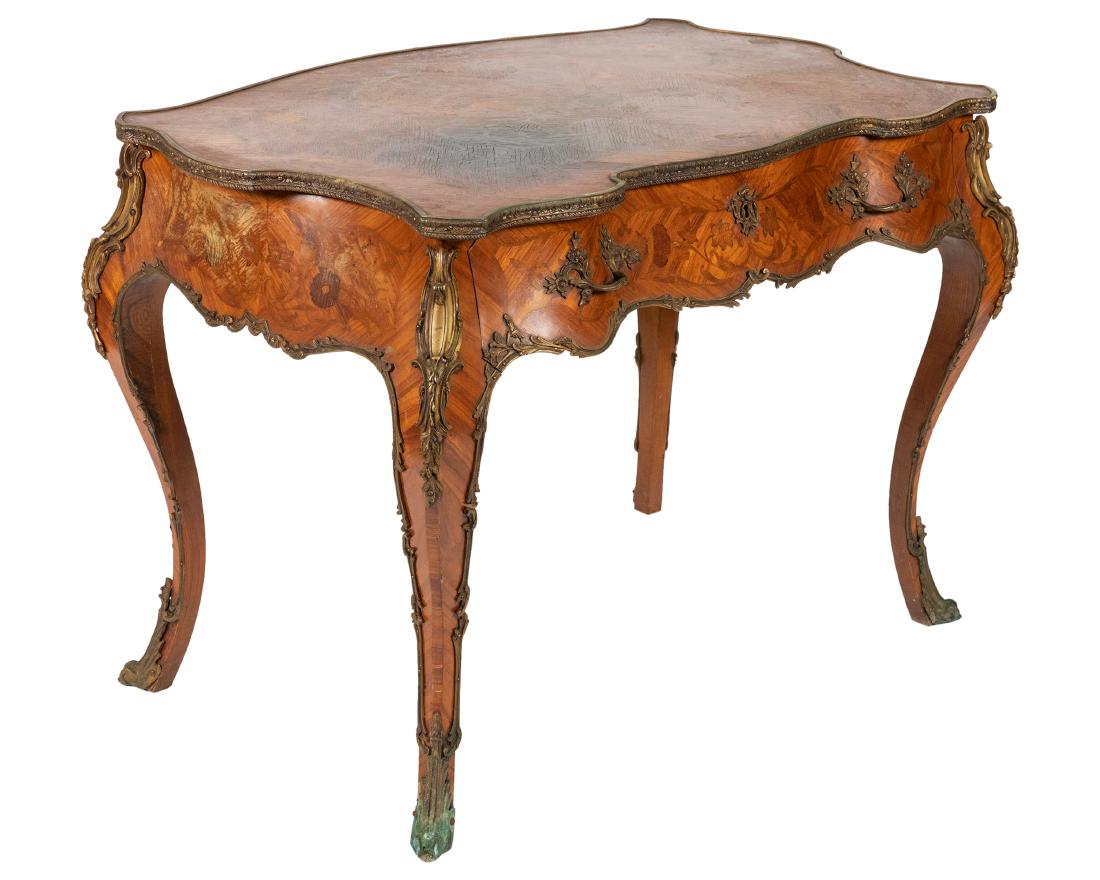 French Marquetry Mechanical Bureau Plat (1 of 9)