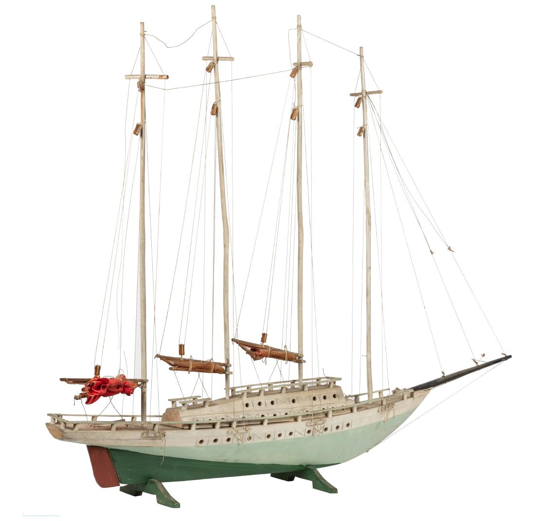 1930's Wooden Sailboat Model (1 of 1)