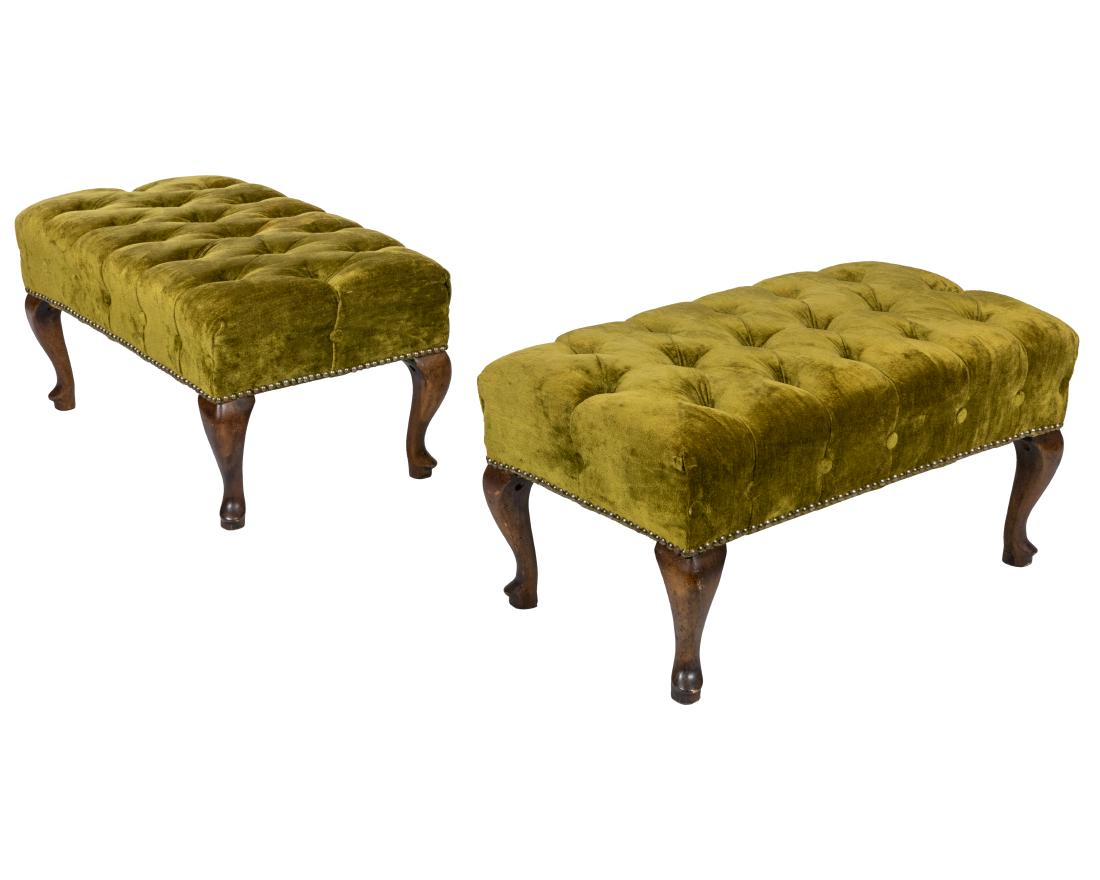 Queen Anne Style Tufted Benches (1 of 1)
