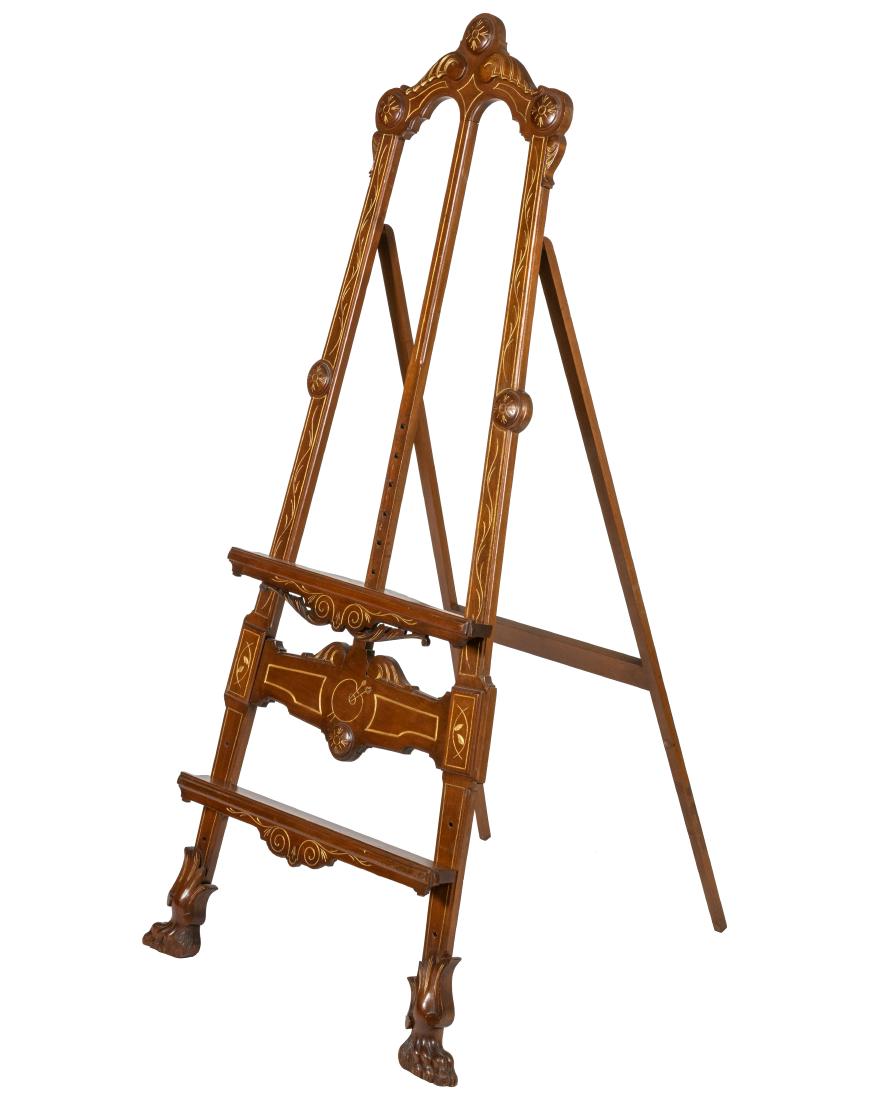 Victorian Walnut Gilt Incised Easel (1 of 4)
