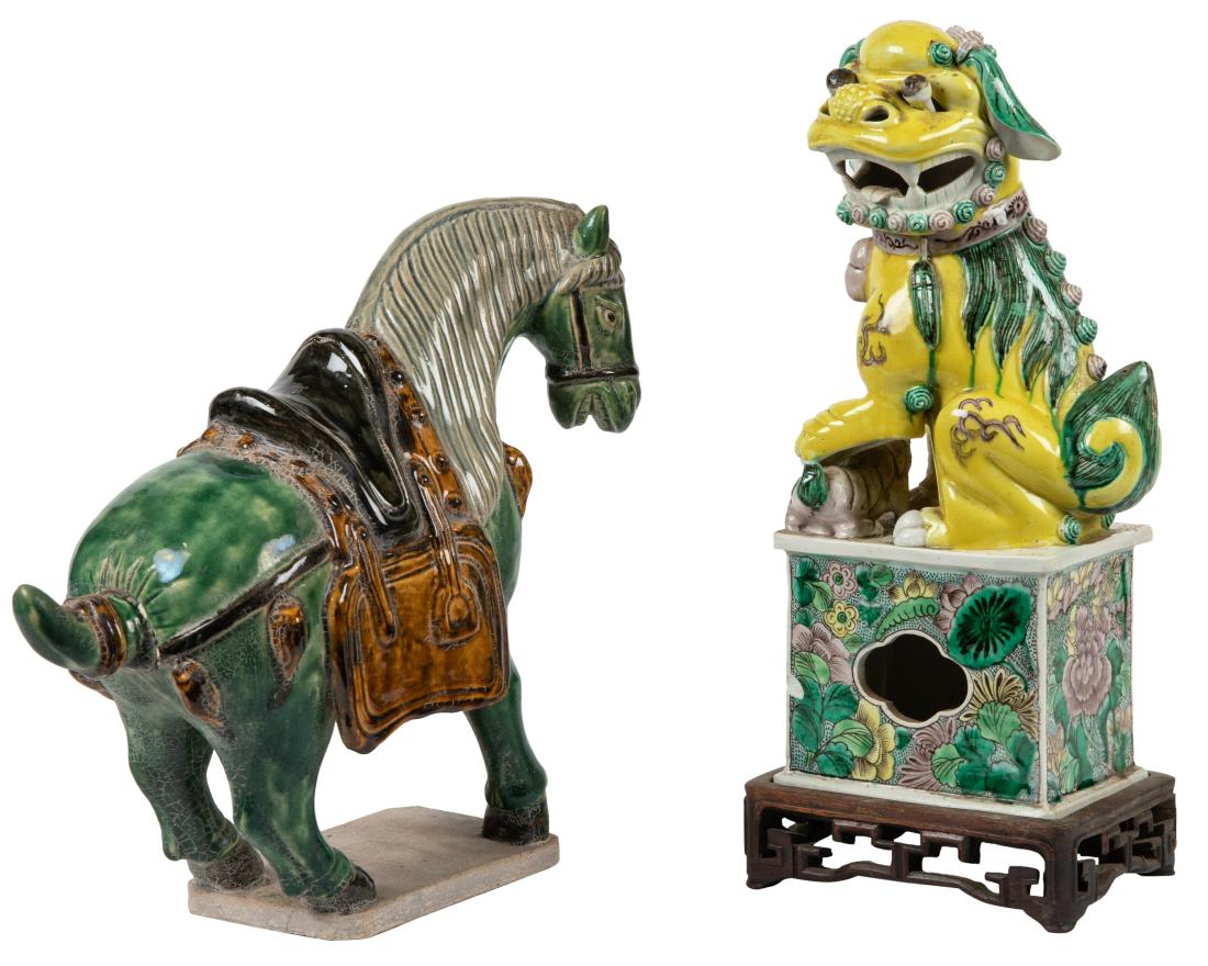 Oriental Porcelain Foo Dog and Horse (1 of 6)
