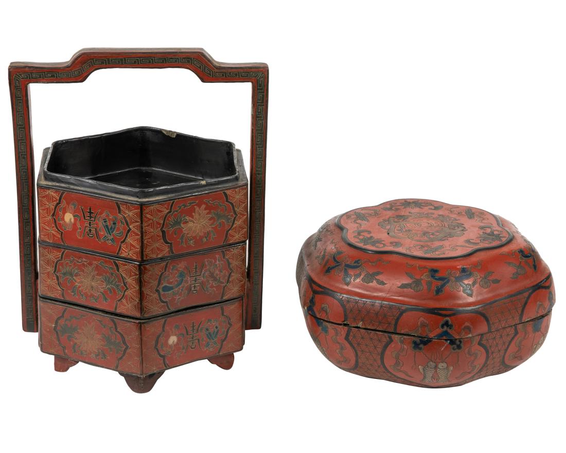 Oriental Lacquer Box and Stack Box (1 of 4)