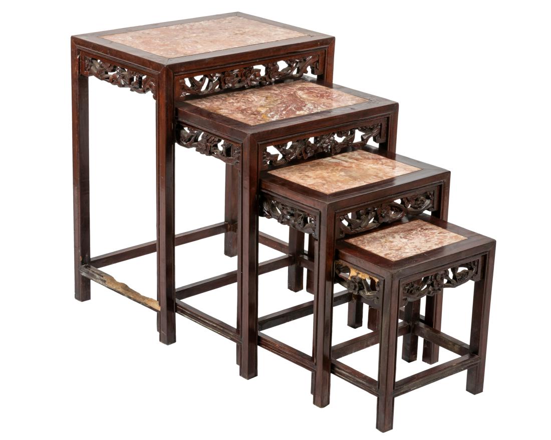 Nest of Marble Top Tables (1 of 4)