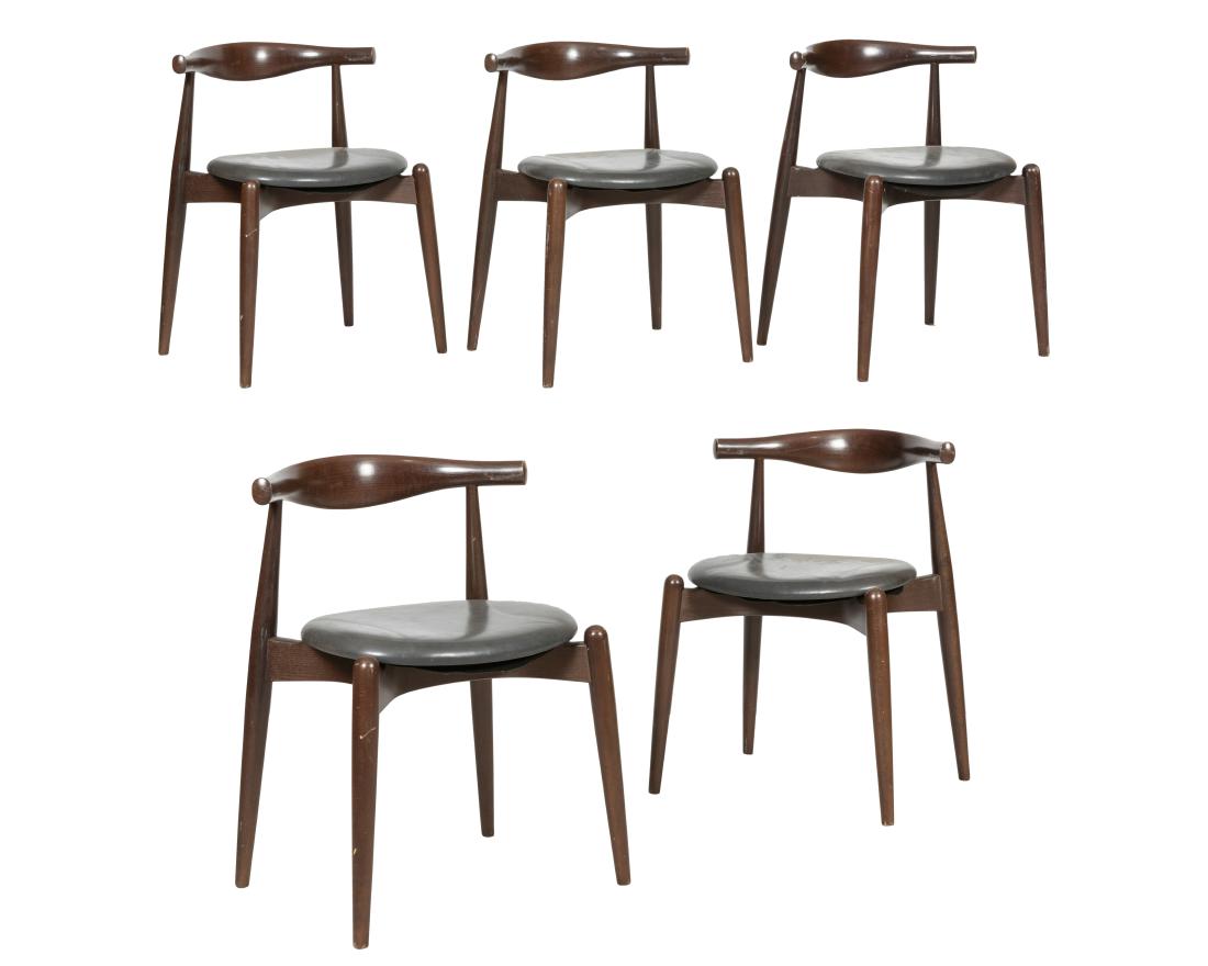 Hans Wegner - Carl Hansen - CH 20 Chairs: Description - Set of five Hans Wegner for Carl Hansen CH 20 elbow chairs. Dimensions - 29" x 21" x 17"