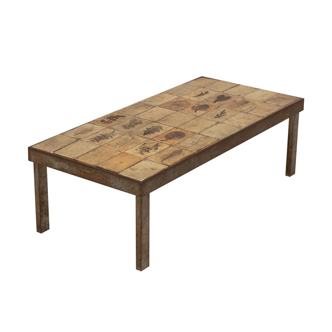 Roger Capron - Garrigue Tile Coffee Table: Description - Garrigue tile coffee table by Roger Capron. Dimensions - 11.5" x 36" x 17"