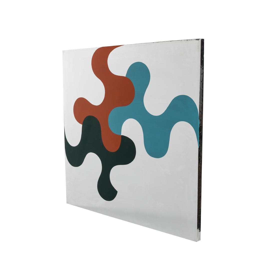 Ruth Ann Fredenthal - Silkscreen: Description - An abstract silkscreen on reflective material. Signed verso and dated 1971. Dimensions - Frame - 32" x 34"