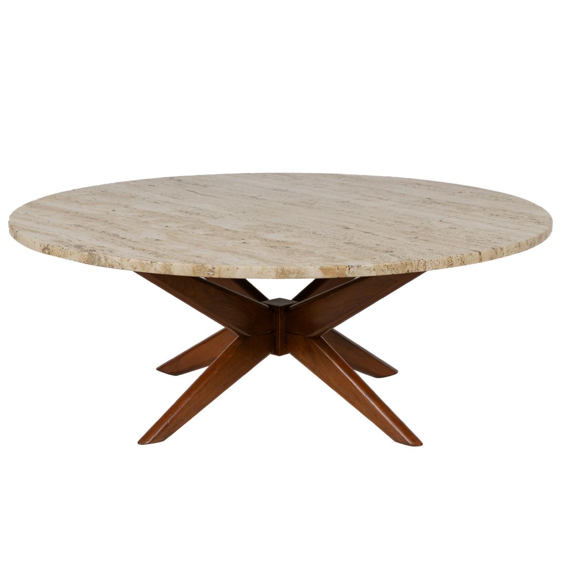 Travertine Marble Top Coffee Table