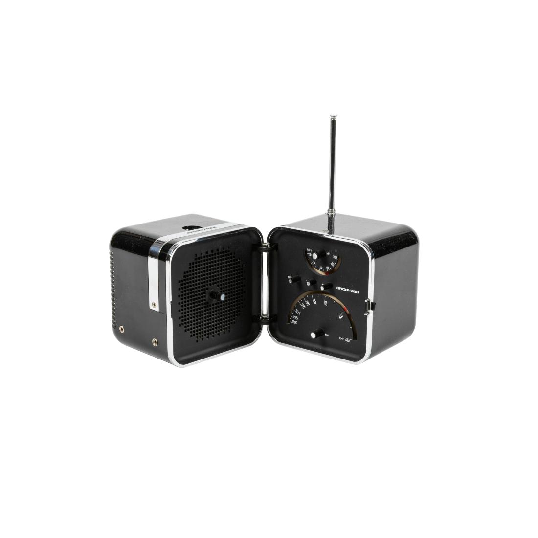 Richard Sapper & Marco Zanuso - Brionvega - Radio: Description - A Brionvega Cubo TS502 radio designed by Richard Sapper and Marco Zanuso. Dimensions - closed- 5" x 9" x 5"