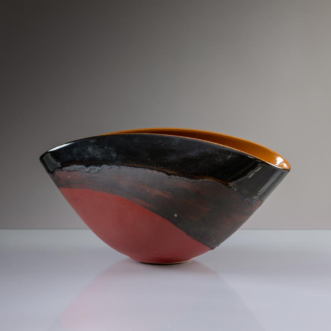 Ettore Sottsass (Attr.) - Bitossi for Raymor: Description - A lava series pillow vase by Bitossi for Raymor. Believed to be designed by Ettore Sottsass Signed on bottom "R1394 Raymor Italy". Dimensions - 6.5" x 6" x 13.25"