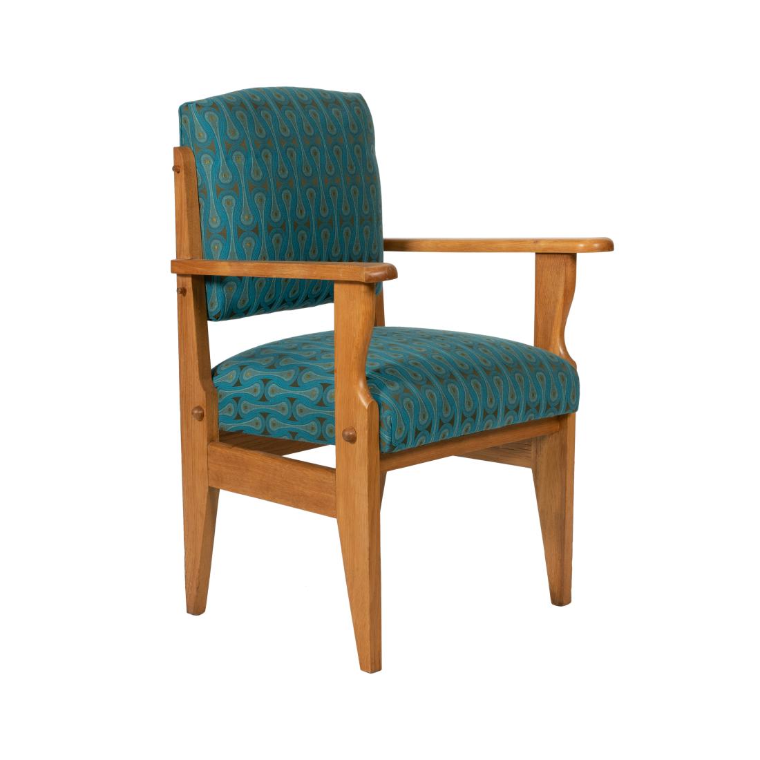 Robert Guillerme & Jacques Chambron - Arm Chair: Description - A Robert Guillerme and Jacques Chambron for Votre Maison oak arm chair. Circa 1950. Dimensions - 37" x 25.5" x 23"