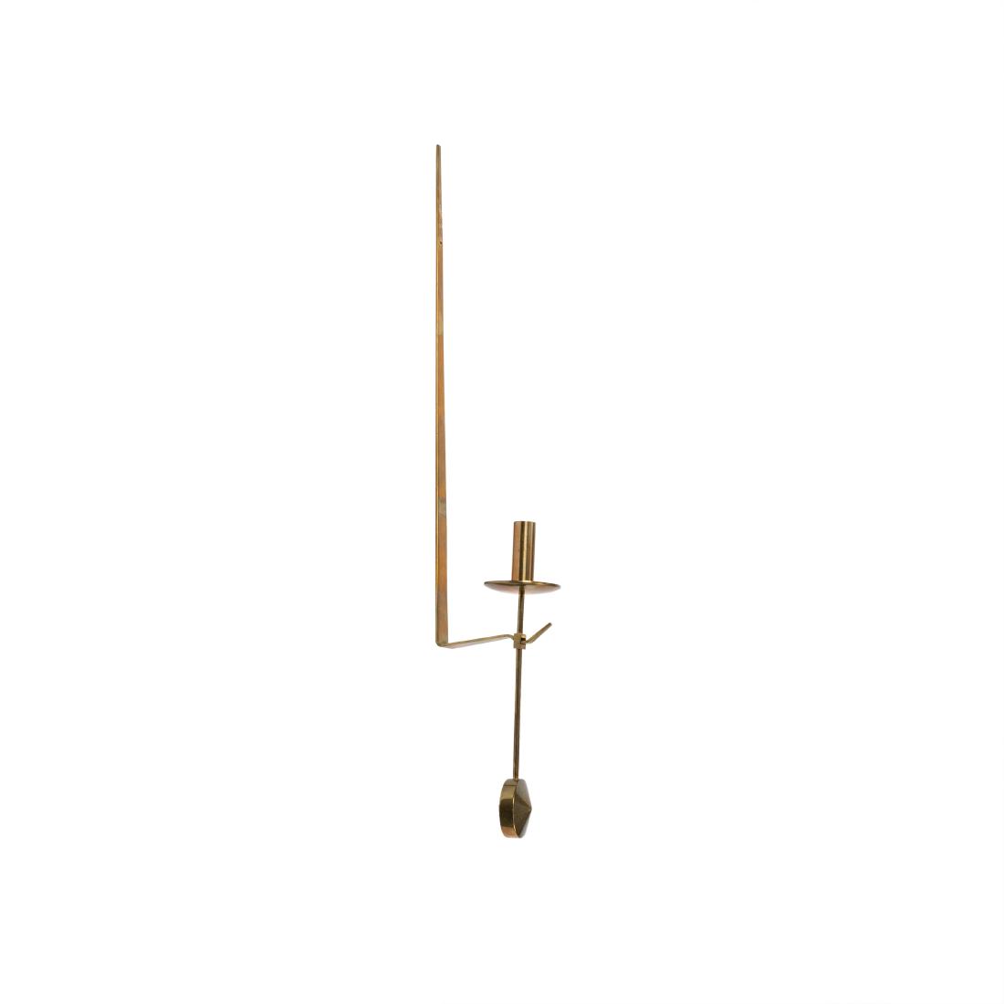 Pierre Forsell - Skultuna - Brass Candle Holder: Description - A brass wall mounted candle holder by Pierre Forsell for Skultuna, Sweden. Dimensions - 19" x 2" x 3.5"
