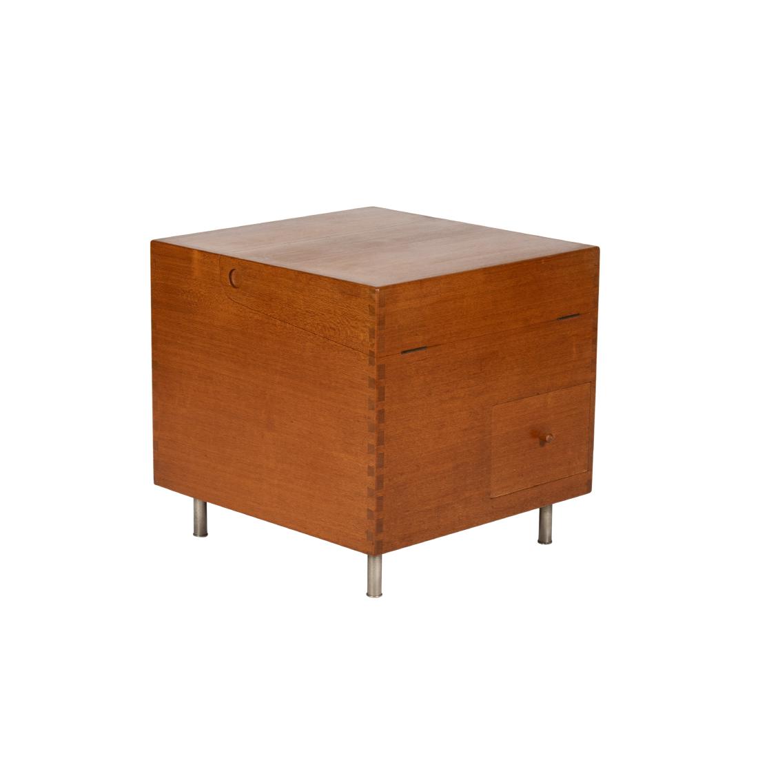 Hans Wegner - Andreas Tuck - Cube Bar: Description - Hans Wegner for Andreas Tuck teak cube bar. Denmark, c. 1960. Stamped on bottom. Dimensions - closed - 19.5" x 20" x 19.5"