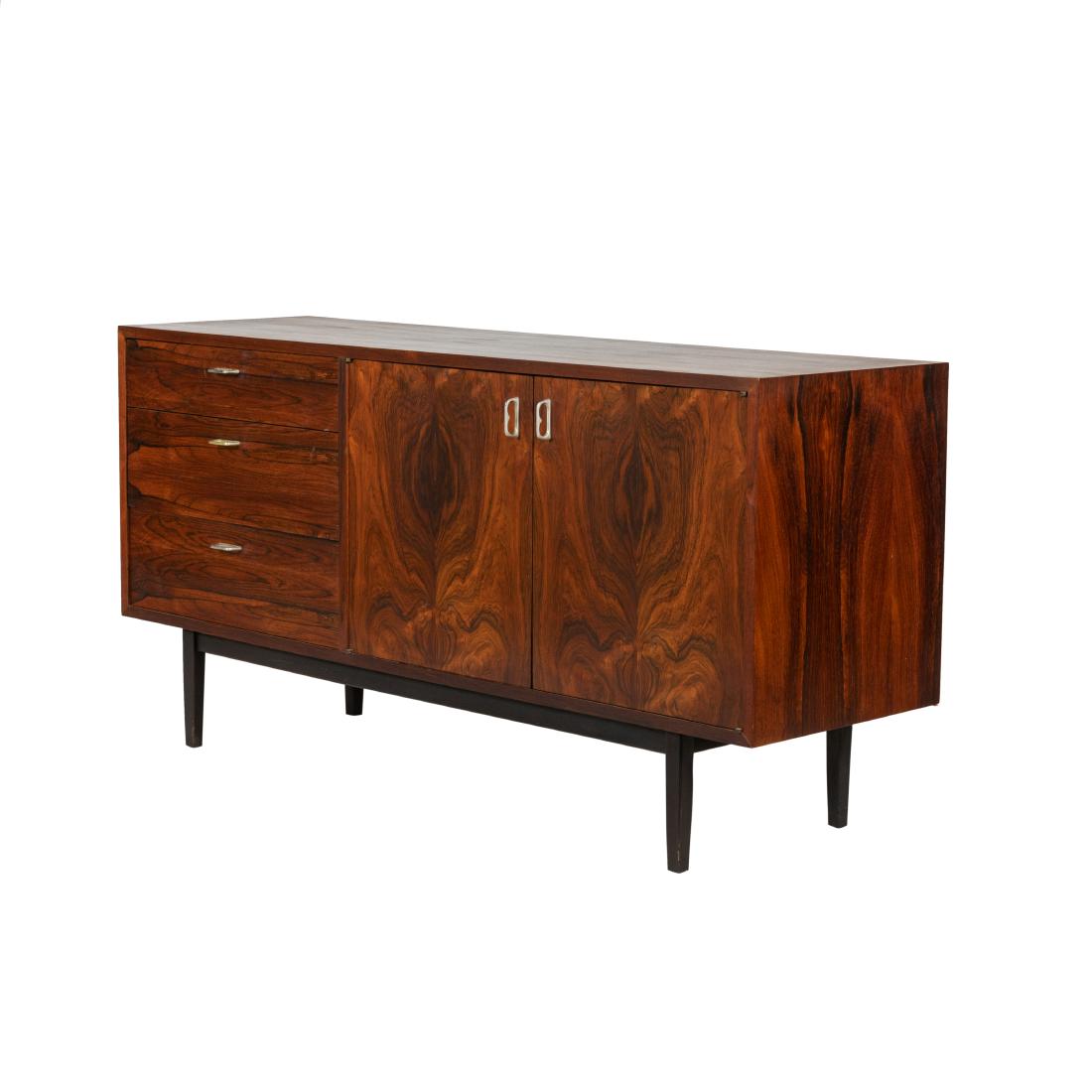 Danish Rosewood Credenza: Description - Danish rosewood credenza. Dimensions - 30" x 60" x 18"