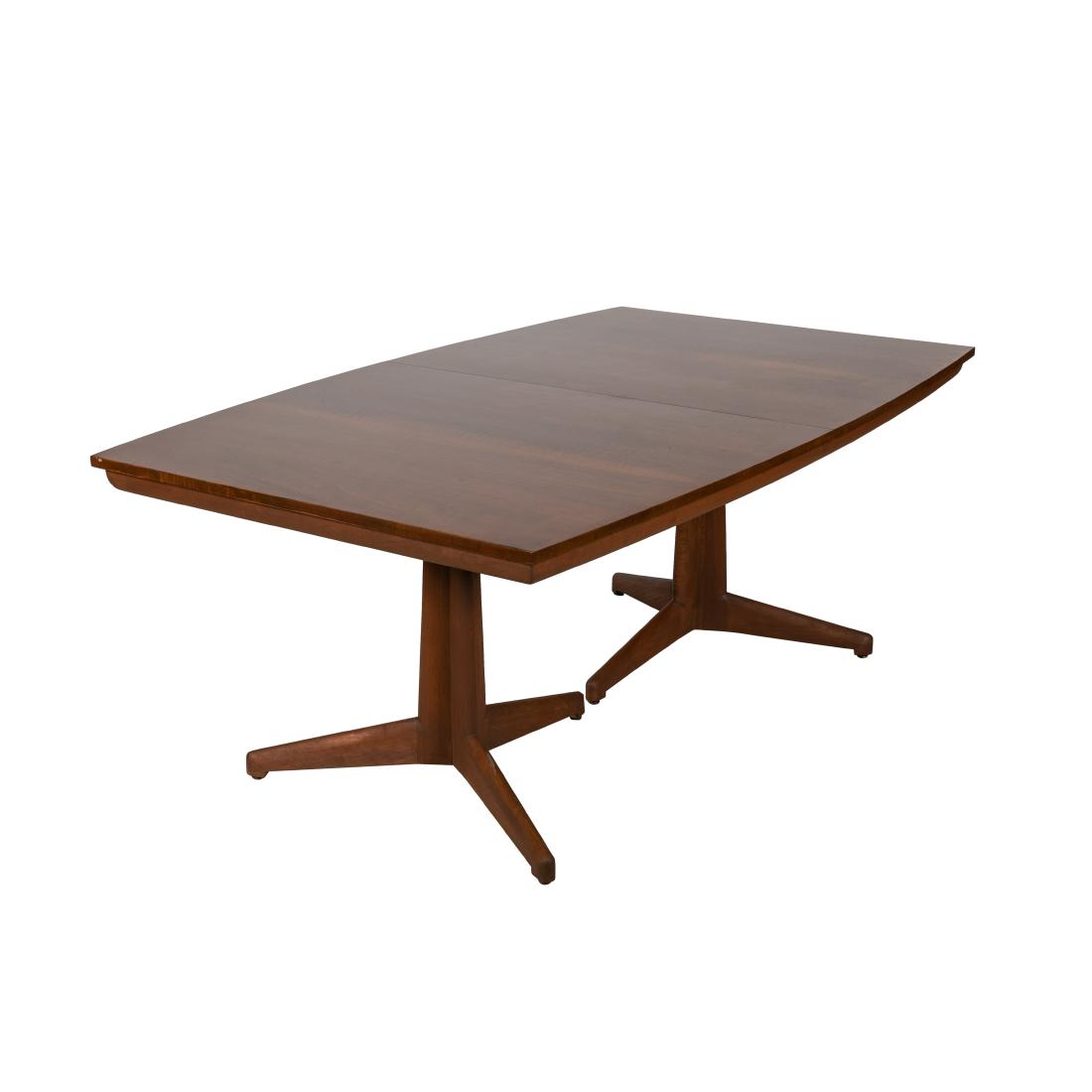 John Widdicomb - Robsjohn Gibbings - Dining Table: Description - John Widdicomb T.H. Robsjohn Gibbings double pedestal dining room table. Dimensions - 29" x 44" x 73"