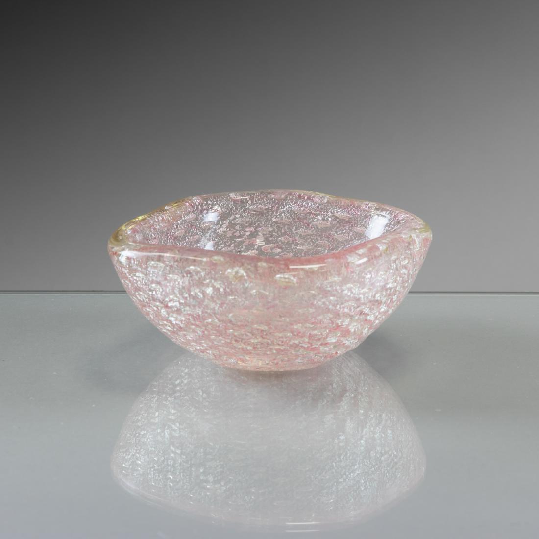 Carlo Scarpa - Venini - Bowl: Description - A pink Carlo Scarpa for Venini Murano glass bowl. Dimensions - 2.5" x 5"