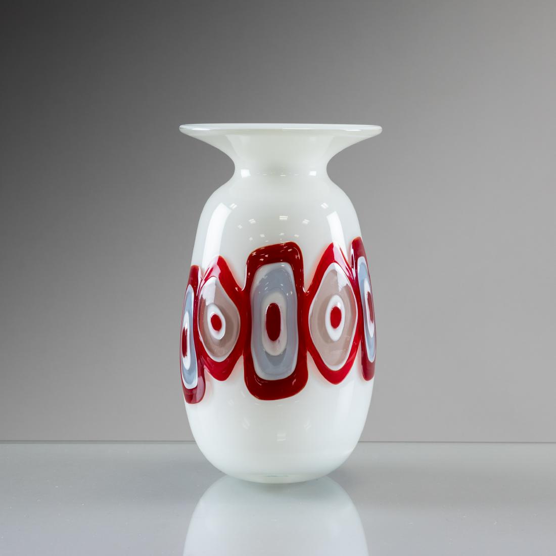 Anzolo Fuga - Opalino - Glass Vase: Description - An Anzola Fuga for AVEM "Opalino" Murano glass vase. Dimensions - 9.5" x 5"