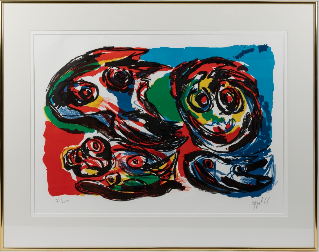 Karel Appel - Lithograph: Description - A signed and numbered Karel Appel lithograph. Dimensions -