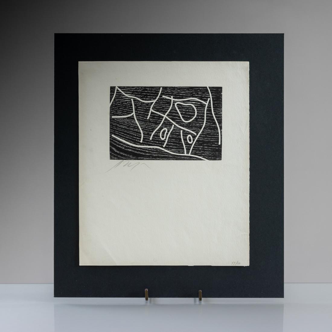 Jean Hans Arp - Woodcut - "Signes": Description - A signed and numbered (49/50) woodcut by Jean Hans Arp. Dimensions- Frame- 18.5" x 16" Sight- 13.5" x 11"