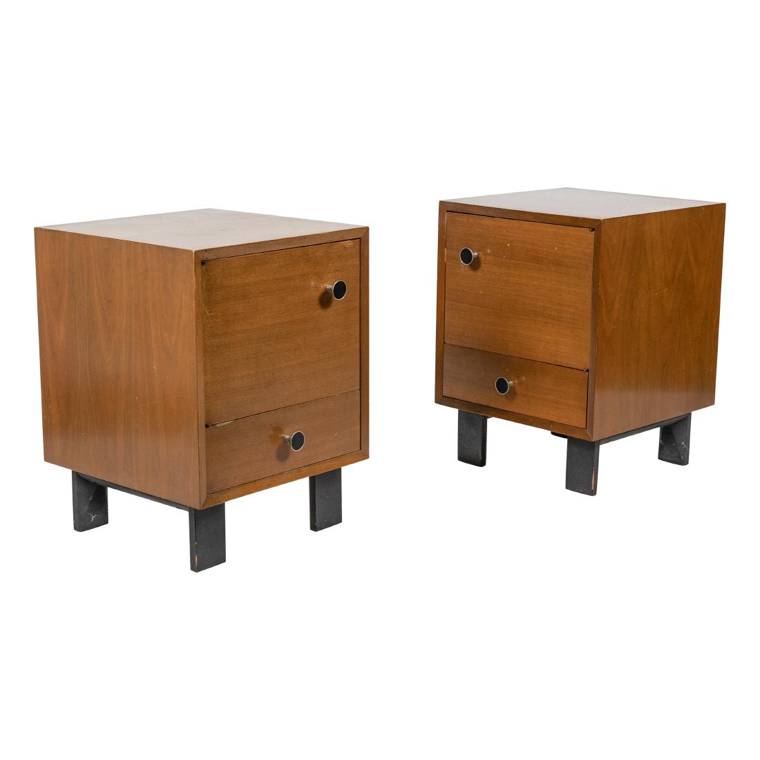 George Nelson-Herman Miller- Pair of Nightstands: Description - Pair of George Nelson for Herman Miller Nightstands Dimensions - 24"x18"X18"