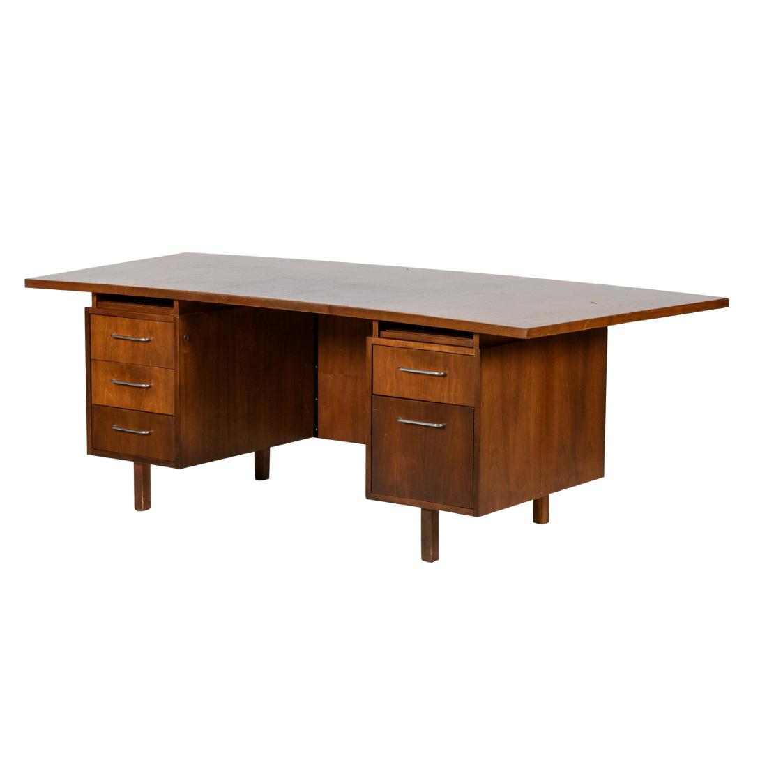 Concave Walnut Executive Desk (1 of 8)