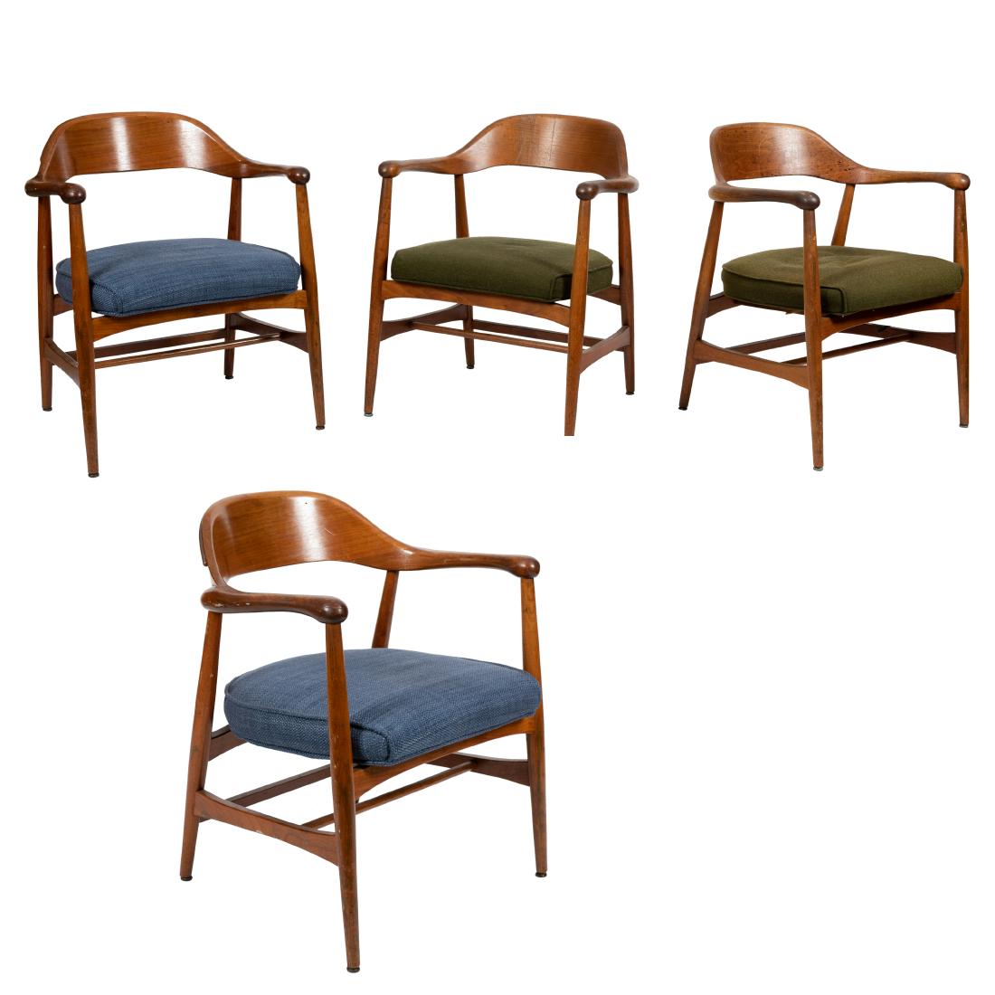 Sculpted Walnut Dining Chairs - 4 (1 of 6)