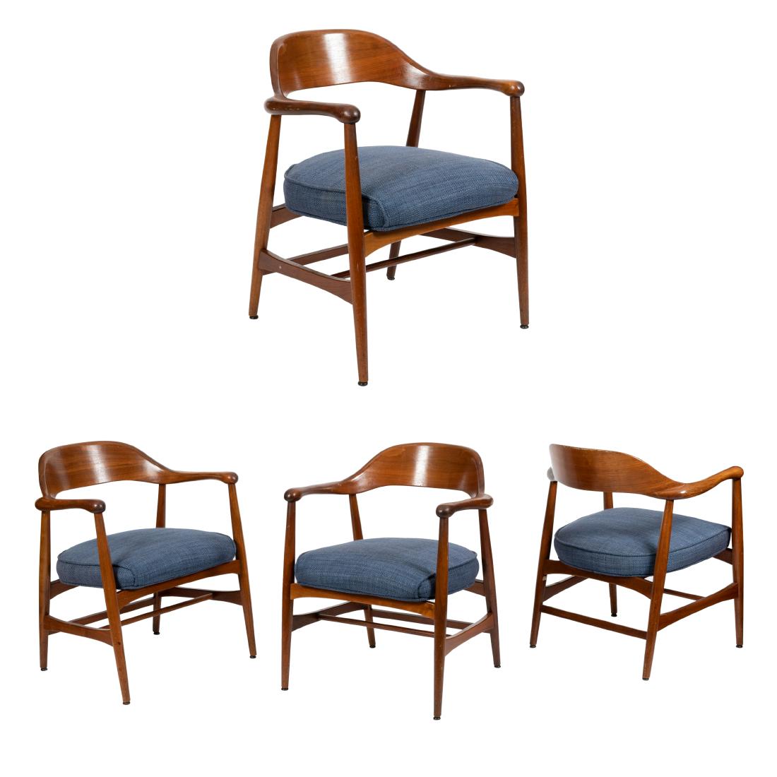 Sculpted Walnut Dining Chairs - 4 (1 of 5)