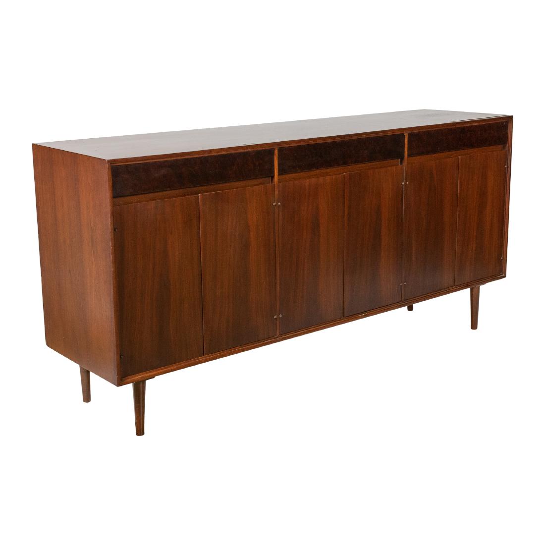Walnut Credenza-6 Door: Description - Six Door Walnut Credenza. Dimensions - 35" x 72" x 19"