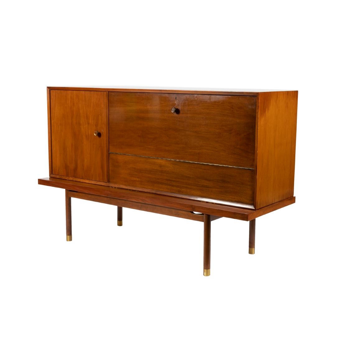 Walnut Bench with Bar Cabinet - 2 Piece (1 of 9)