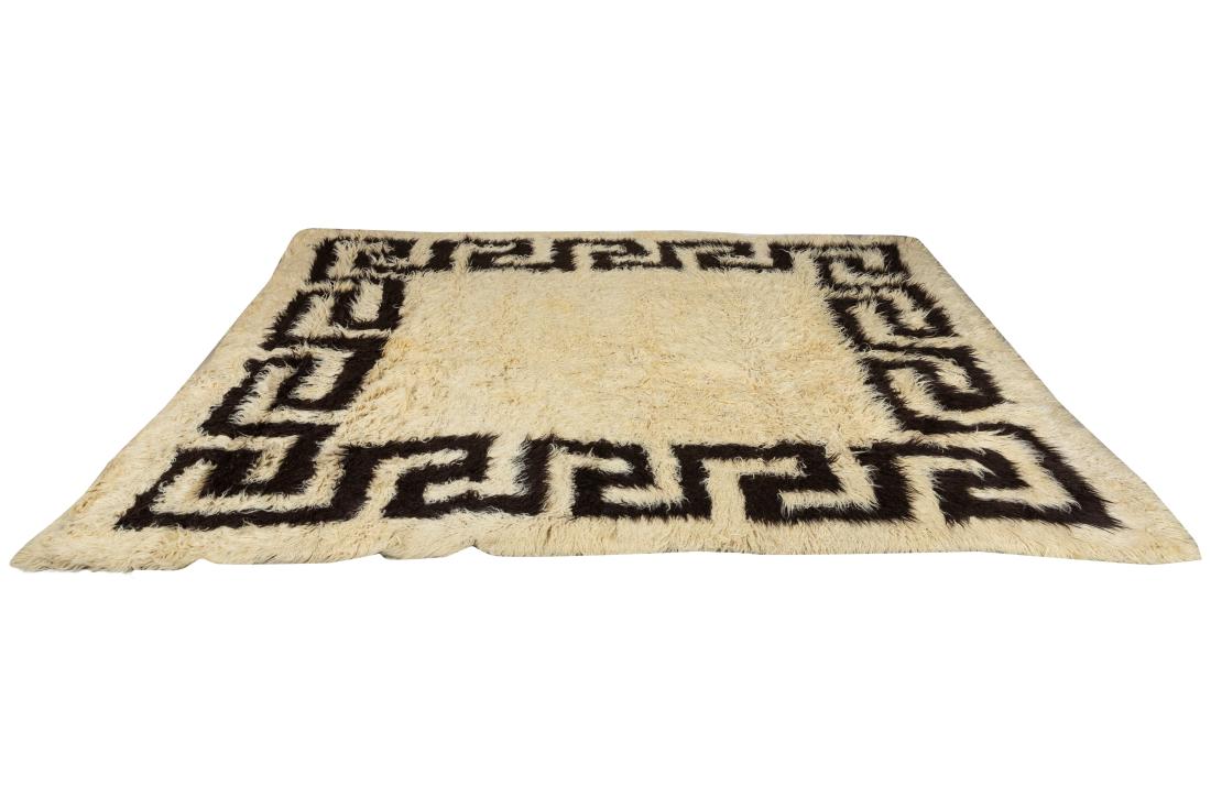 1960's Greek Key Pattern Wool Rug (1 of 3)