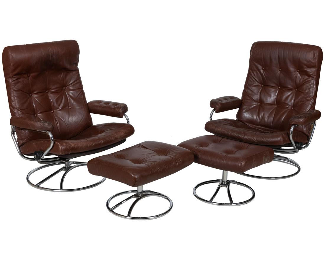 Ekornes Stressless - Pair Chairs and Ottomans (1 of 3)