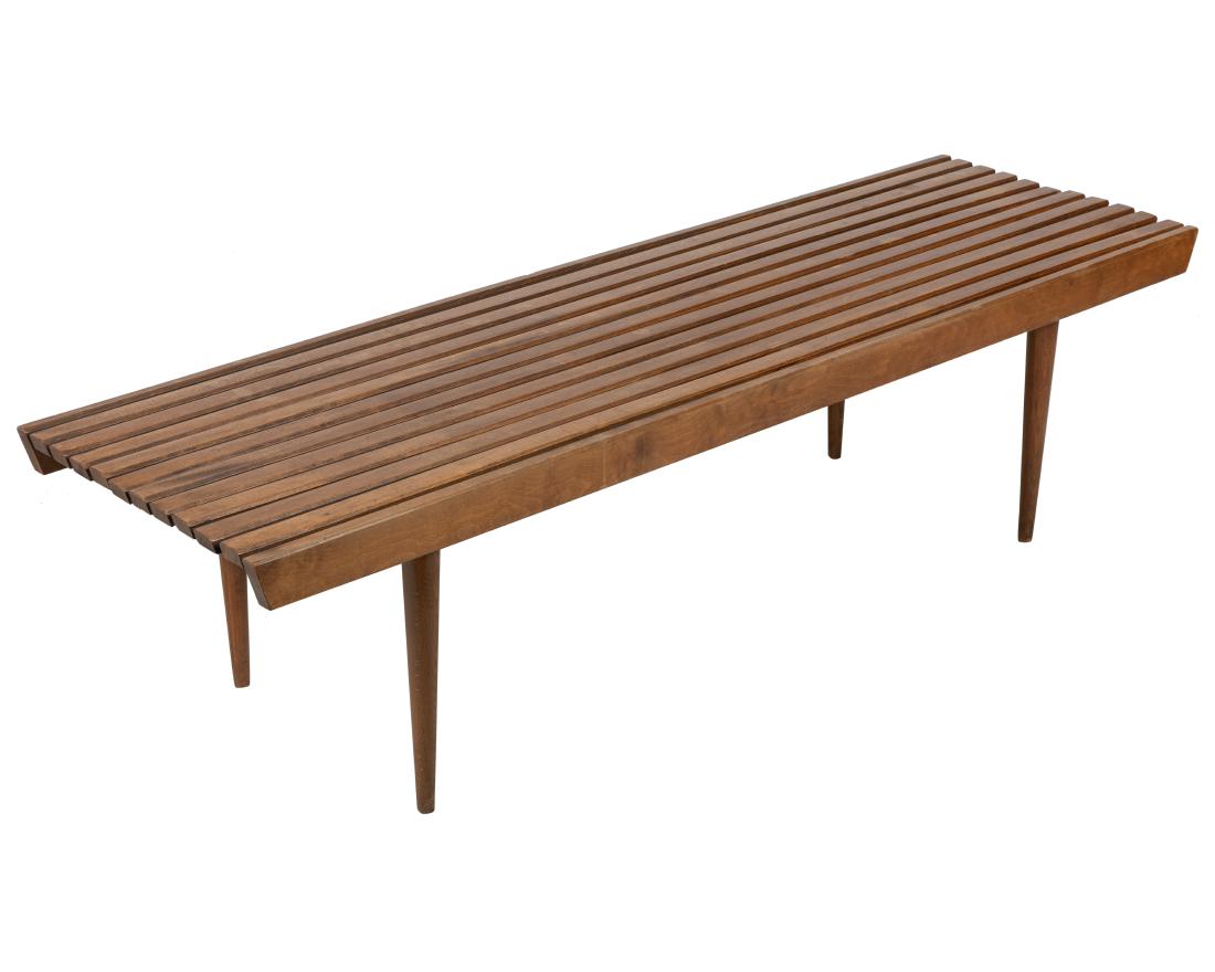 Walnut Slatted Bench (1 of 2)
