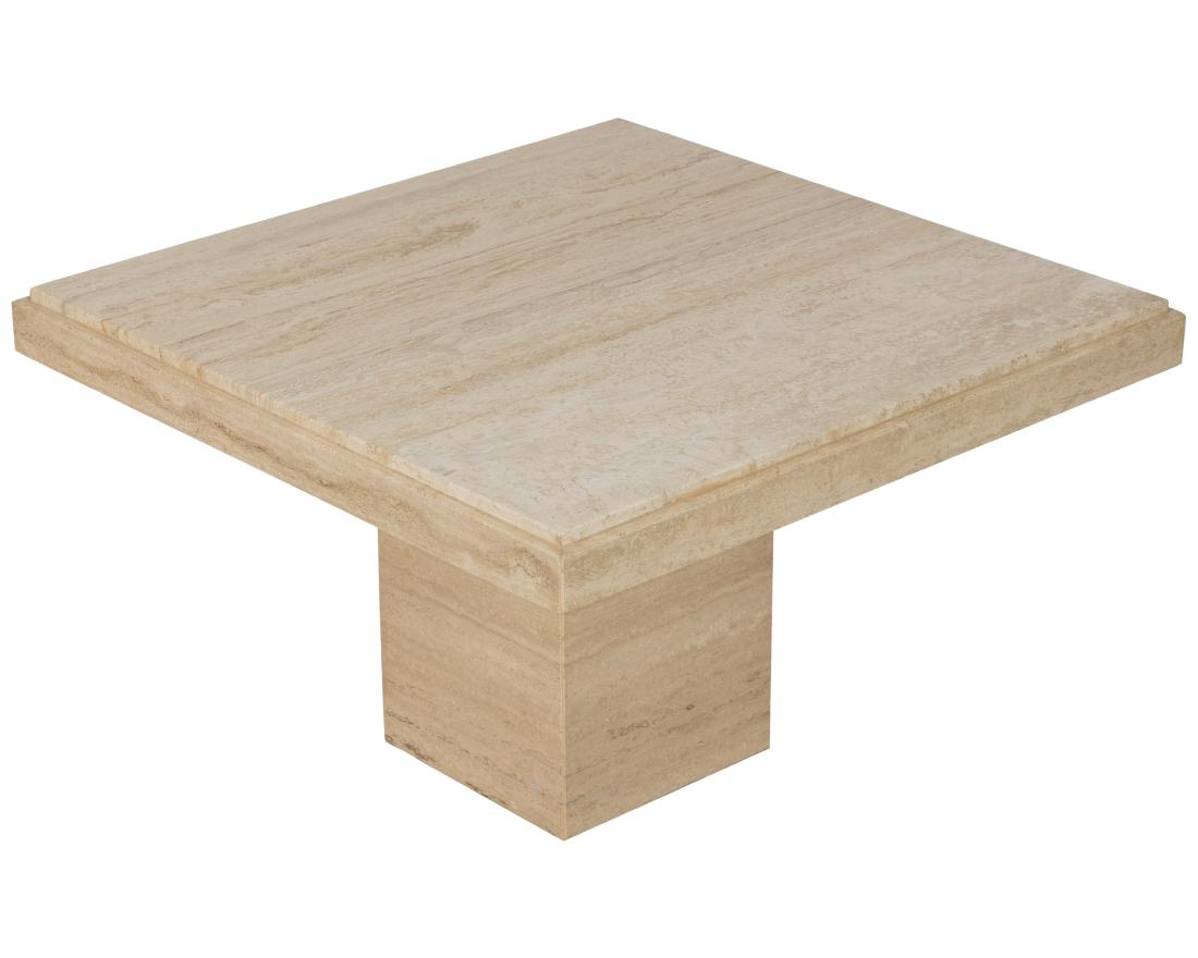 Travertine Coffee Table: Description - Travertine coffee table. Dimensions - 17" x 28.5"