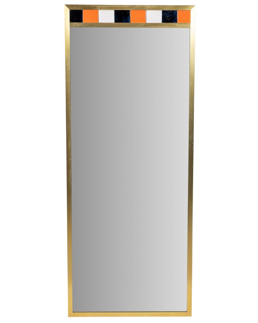 Brass Mirror with Enamel Tiles (1 of 1)