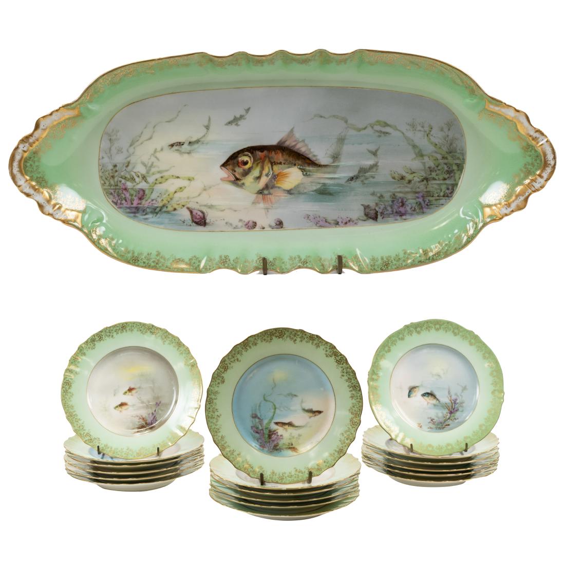 Haviland Limoges - Painted Fish Set (1 of 9)