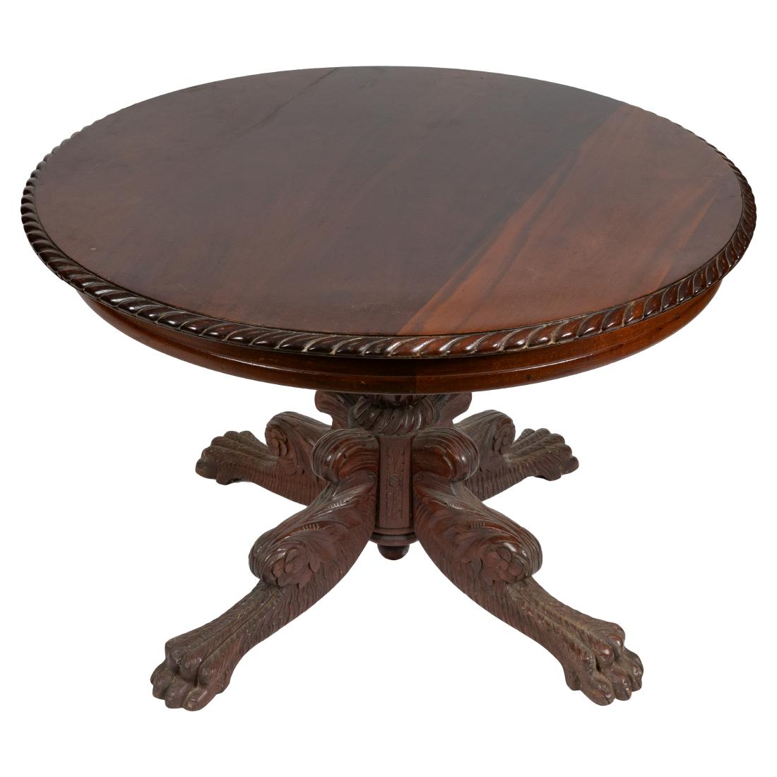 Carved Empire Claw Foot Center Table (1 of 3)