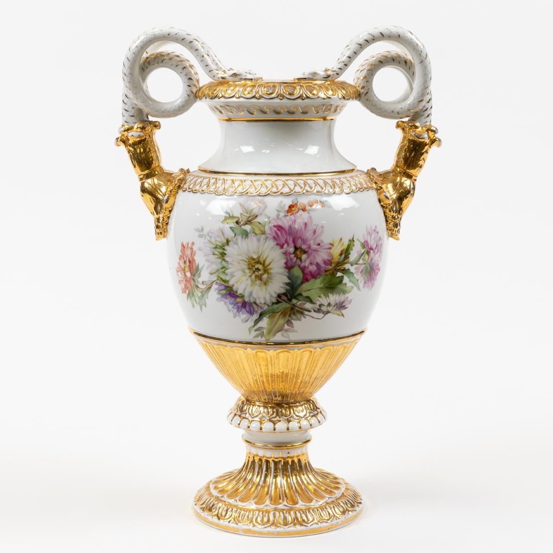 Meissen - Floral Snake Handled Vase (1 of 7)