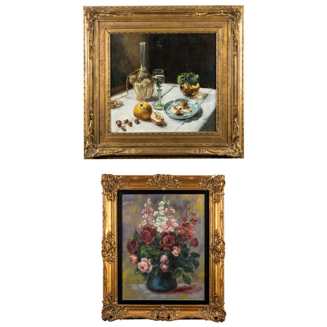 Two Still Life Paintings - Oil on Canvas (1 of 12)