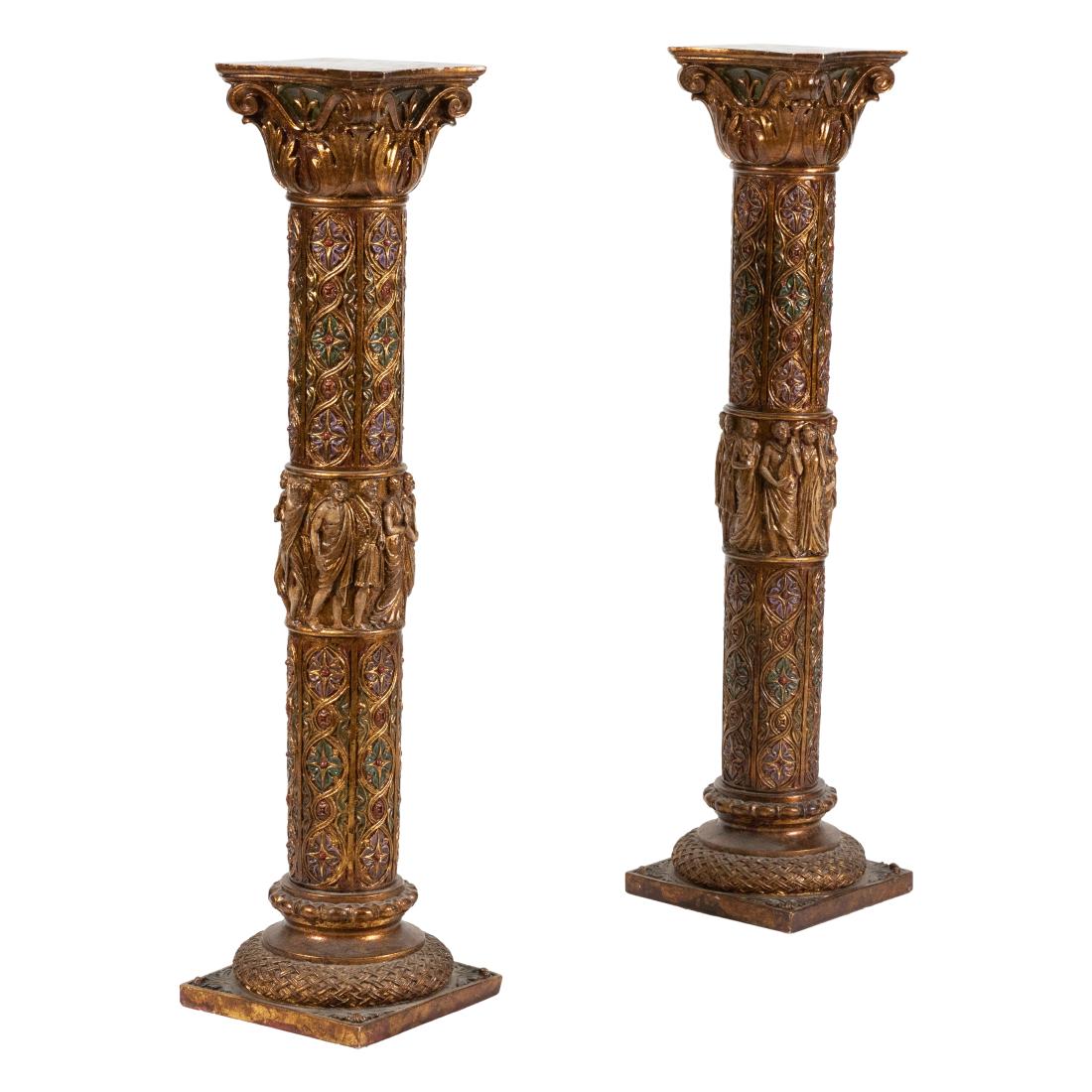 Roman Style Polychrome Column Pedestals (1 of 5)