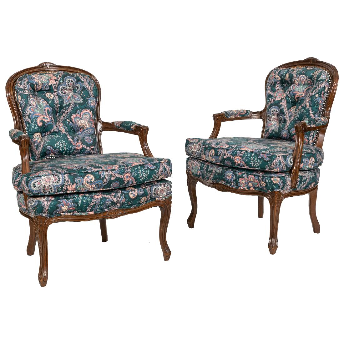 French Cane  Armchairs - Pair (1 of 3)