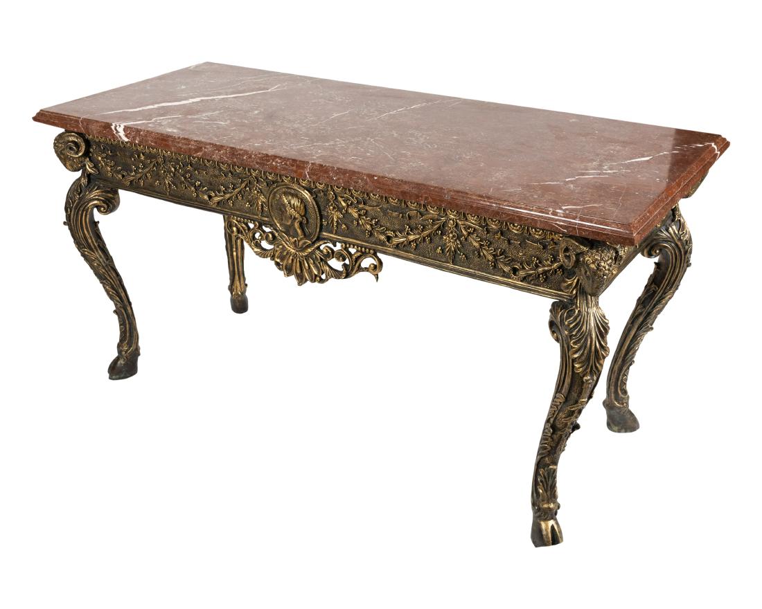 Ornate Bronze and Marble Center Table (1 of 6)