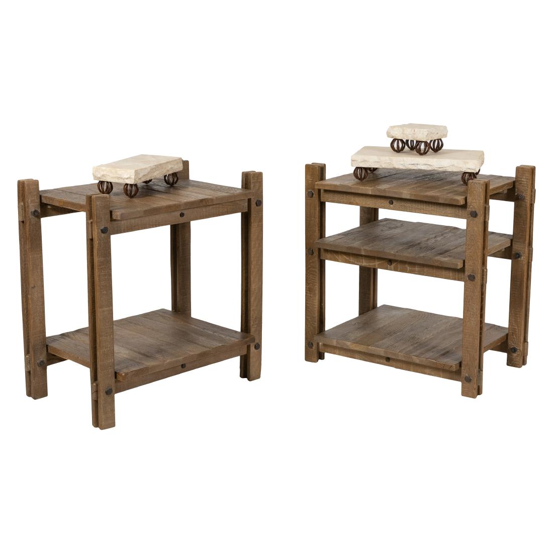 Industrial Style Stands & Marble Stacking Tables (1 of 4)