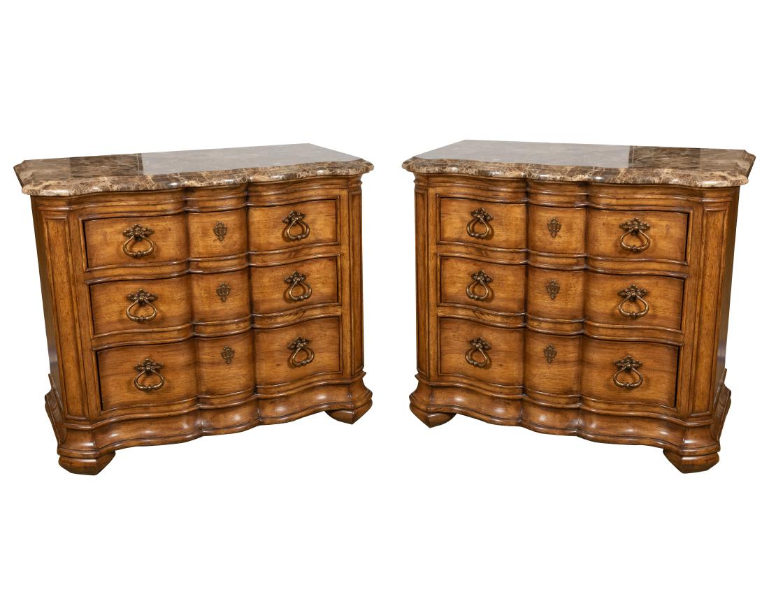 Thomasville Marble Top Chests - Pair (1 of 3)