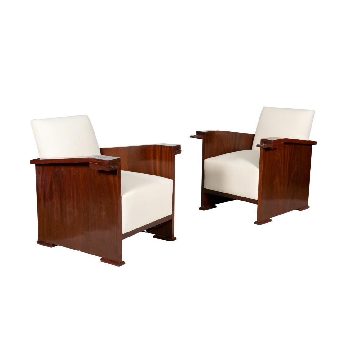Pair Mahogany Deco Chairs (1 of 2)