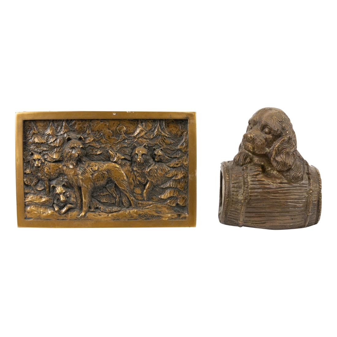 Bronze Dog Desk Items (1 of 2)